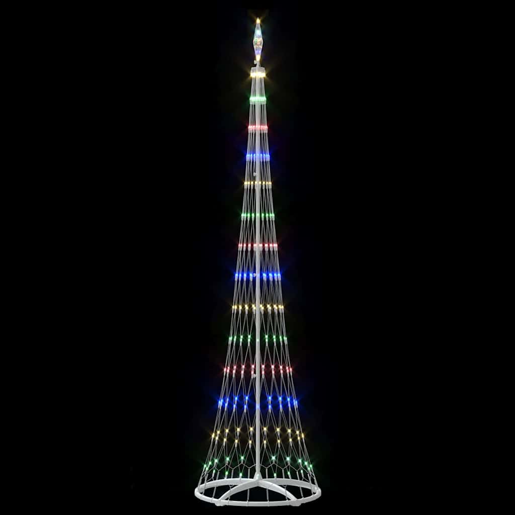 LED juletre med 290 LED med stativ Flerfarget 250 cm Metall