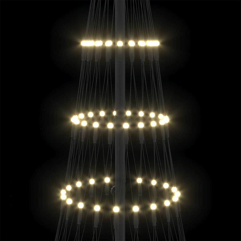 LED juletre med 230 LED Varmhvit 71 x 71 x 184.5 cm Metall