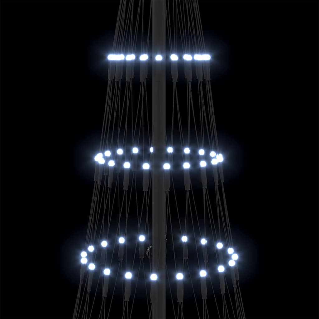 LED juletre med 230 LED Kaldhvit 71 x 71 x 184.5 cm Metall