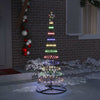 LED juletre med 230 LED Flerfarget 71 x 71 x 184.5 cm Metall