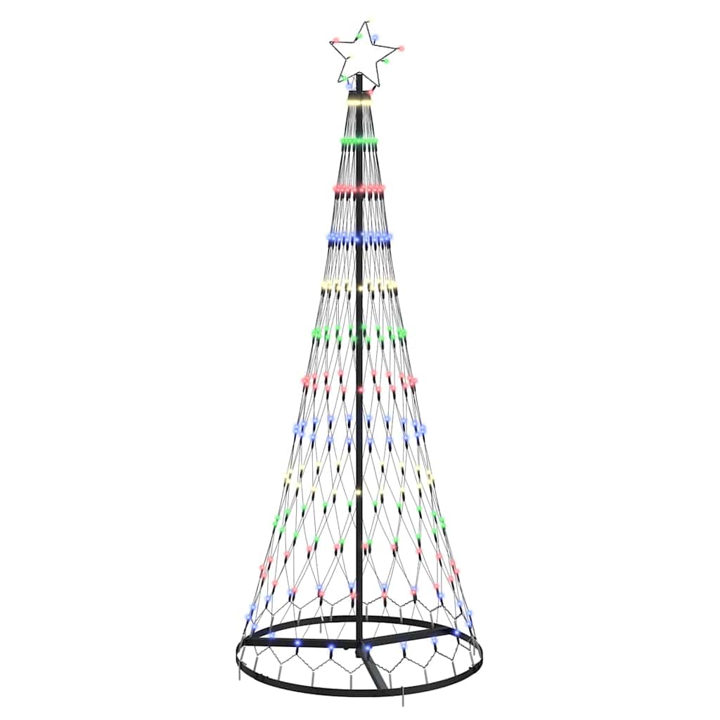 LED juletre med 230 LED med stativ Flerfarget 184.5 cm Metall