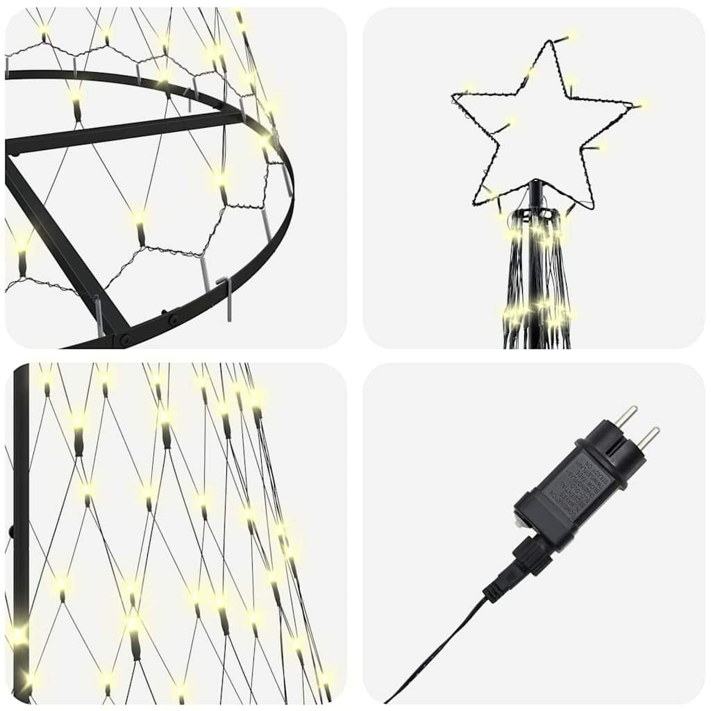 LED juletre med 290 LED Varmhvit 100 x 100 x 250 cm Metall