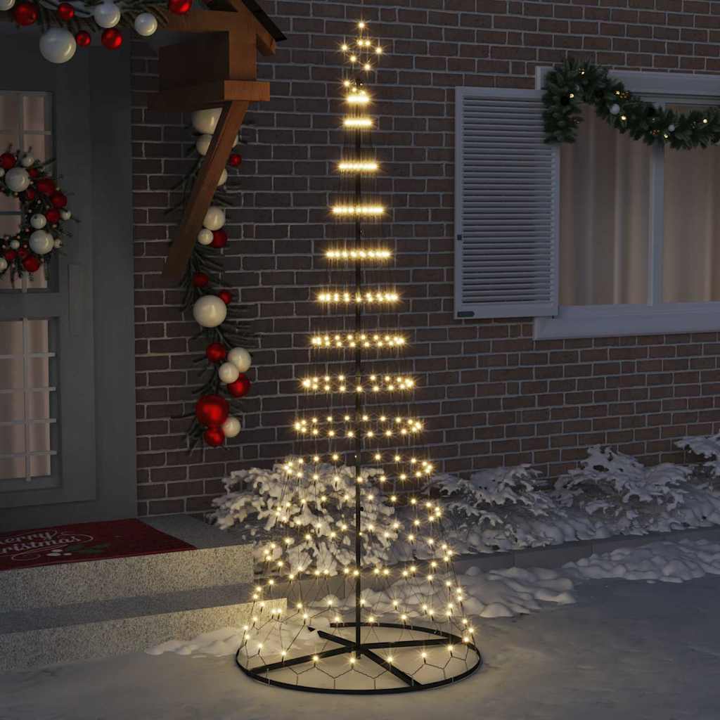 LED juletre med 290 LED Varmhvit 100 x 100 x 250 cm Metall