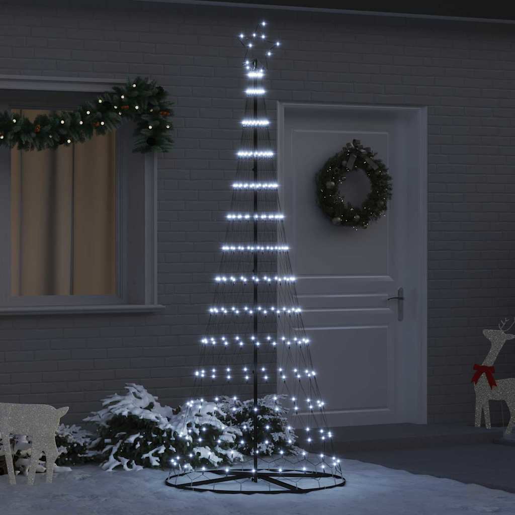 LED juletre med 290 LED Kaldhvit 100 x 100 x 250 cm Metall