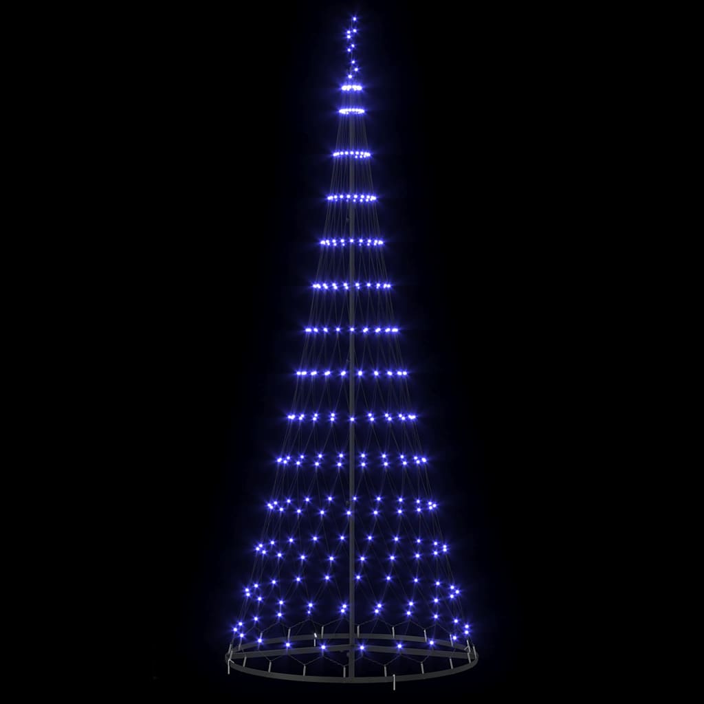 LED juletre med 295 LED med stativ Blå 250 cm Metall
