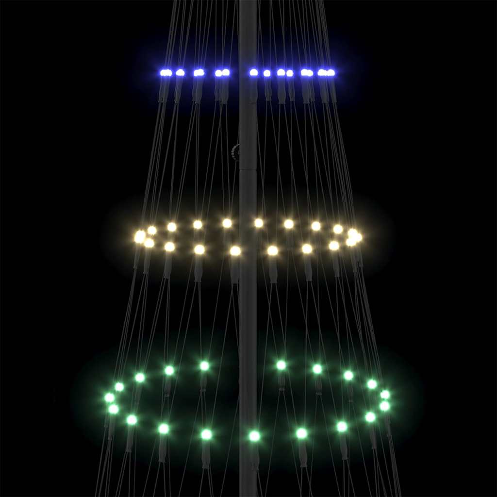 LED juletre med 290 LED Flerfarget 100 x 100 x 250 cm Metall