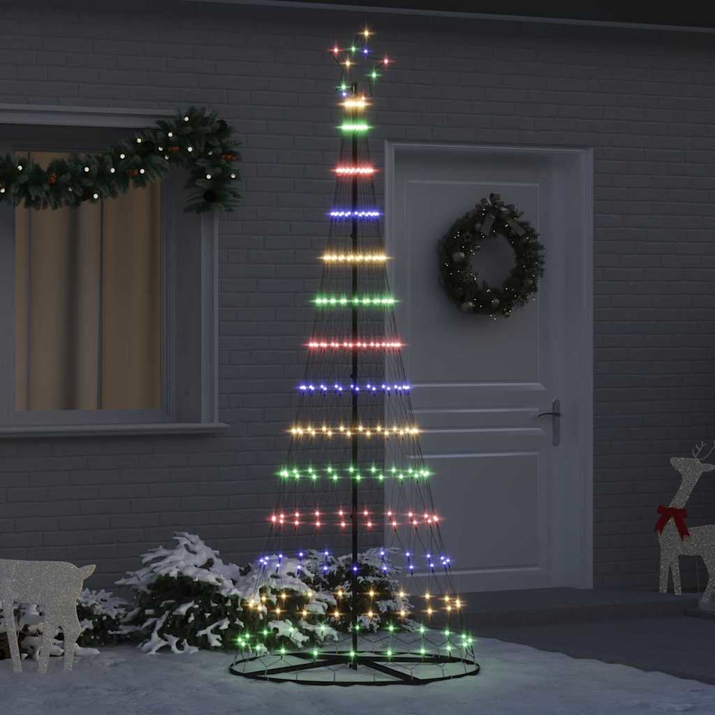 LED juletre med 290 LED Flerfarget 100 x 100 x 250 cm Metall