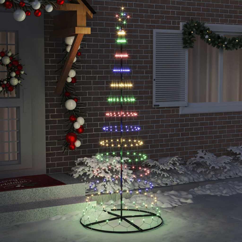 LED juletre med 290 LED Flerfarget 100 x 100 x 250 cm Metall