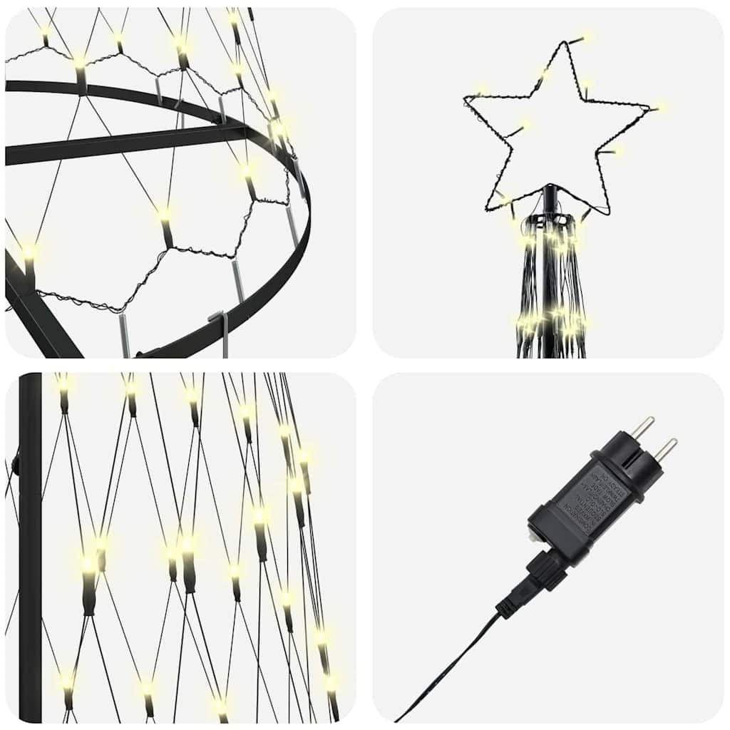 LED juletre med stativ Varmhvit 100.5 x 100.5 x 302.5 cm Metall