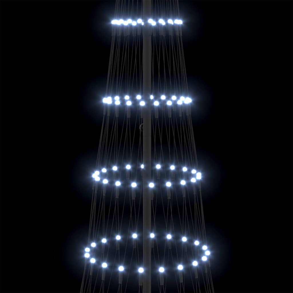 LED juletre med stativ Kaldhvit 100.5 x 100.5 x 302.5 cm Metall