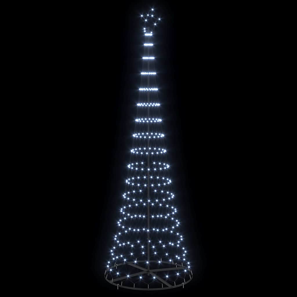 LED juletre med stativ Kaldhvit 100.5 x 100.5 x 302.5 cm Metall
