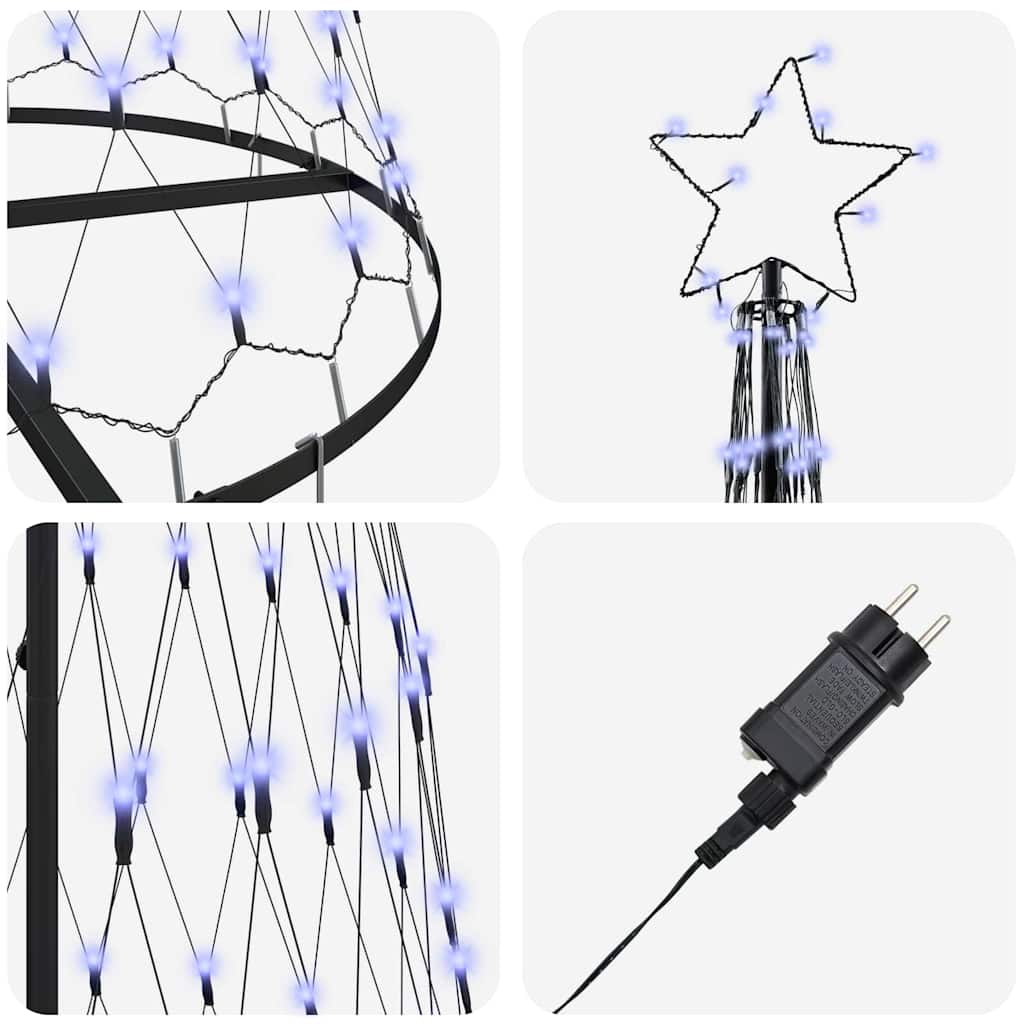 LED juletre med 350 LED Blå 100.5 x 100.5 x 302.5 cm Metall