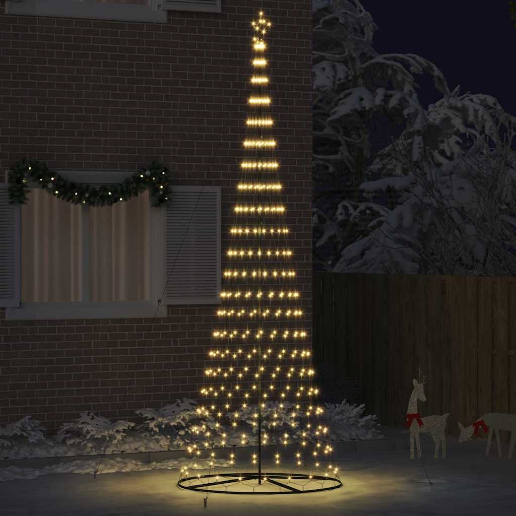 LED juletre med 450 LED Varmhvit 138.5 x 138.5 x 399 cm Metall
