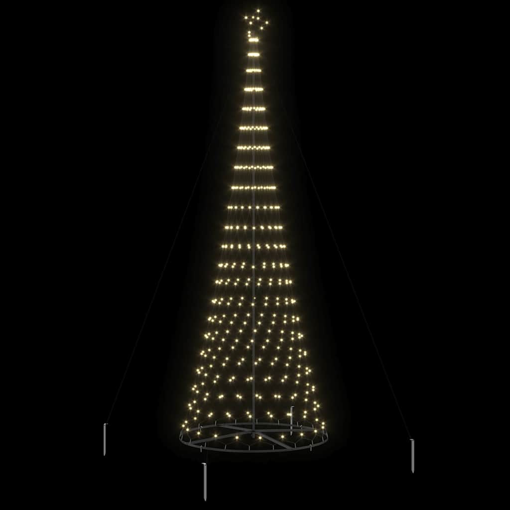 LED juletre med 450 LED Varmhvit 138.5 x 138.5 x 399 cm Metall