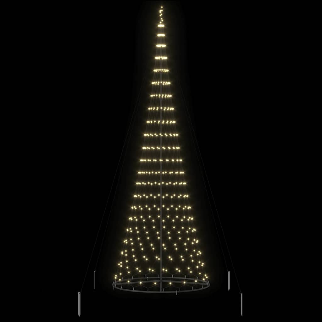 LED juletre med 450 LED Varmhvit 138.5 x 138.5 x 399 cm Metall