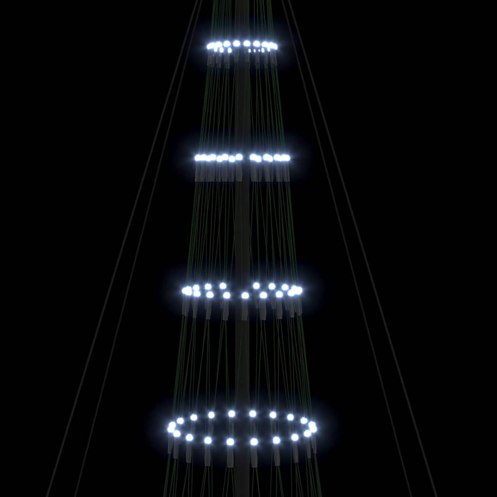 LED juletre med 450 LED Kaldhvit 138.5 x 138.5 x 399 cm Metall