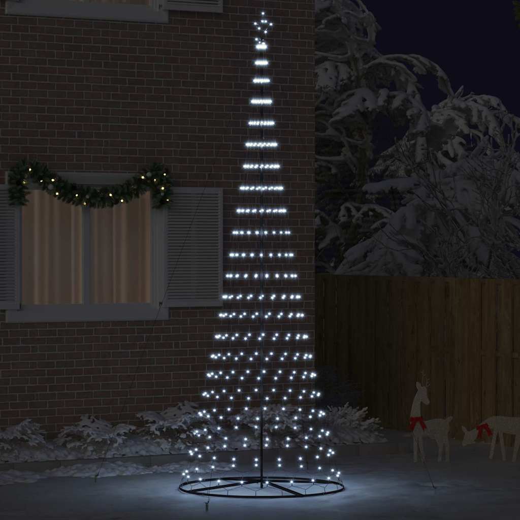 LED juletre med 450 LED Kaldhvit 138.5 x 138.5 x 399 cm Metall