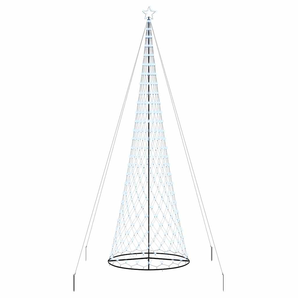 LED juletre med 450 LED Kaldhvit 138.5 x 138.5 x 399 cm Metall