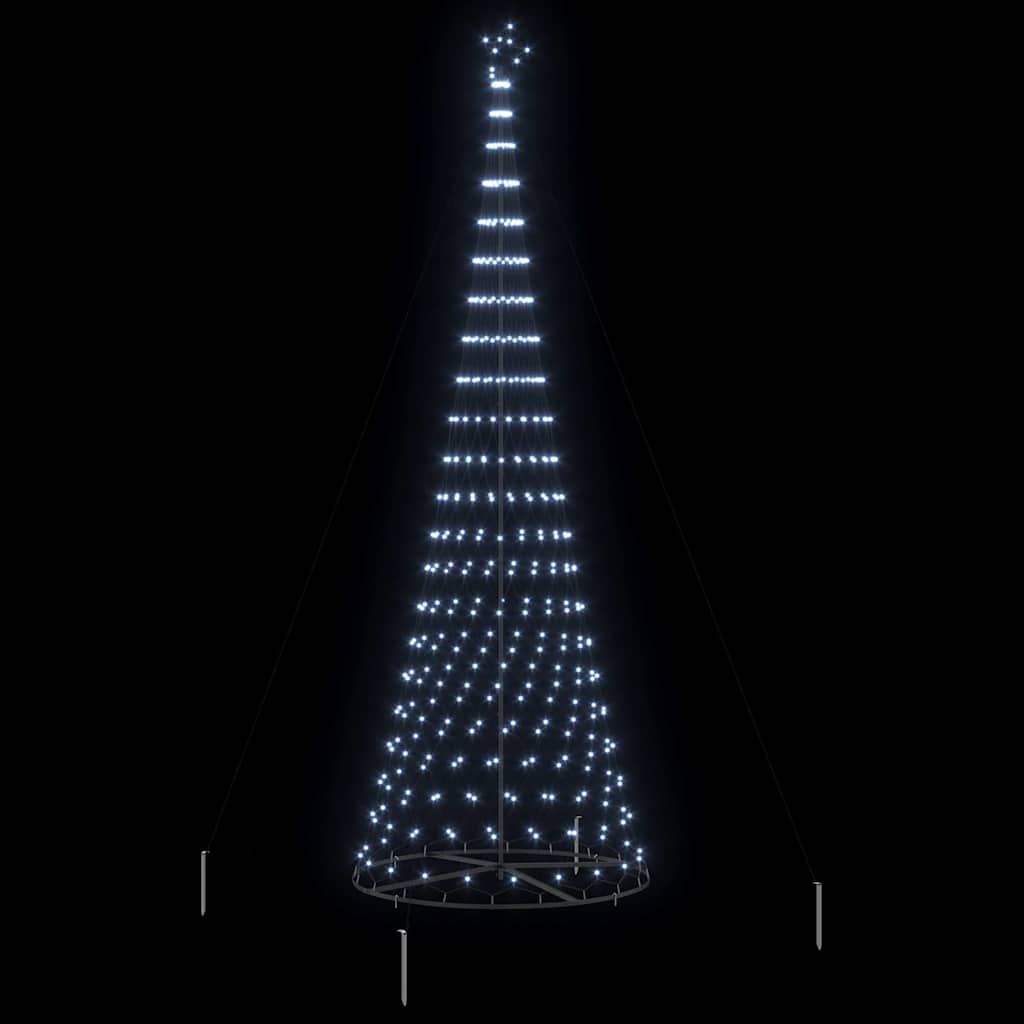LED juletre med 450 LED Kaldhvit 138.5 x 138.5 x 399 cm Metall