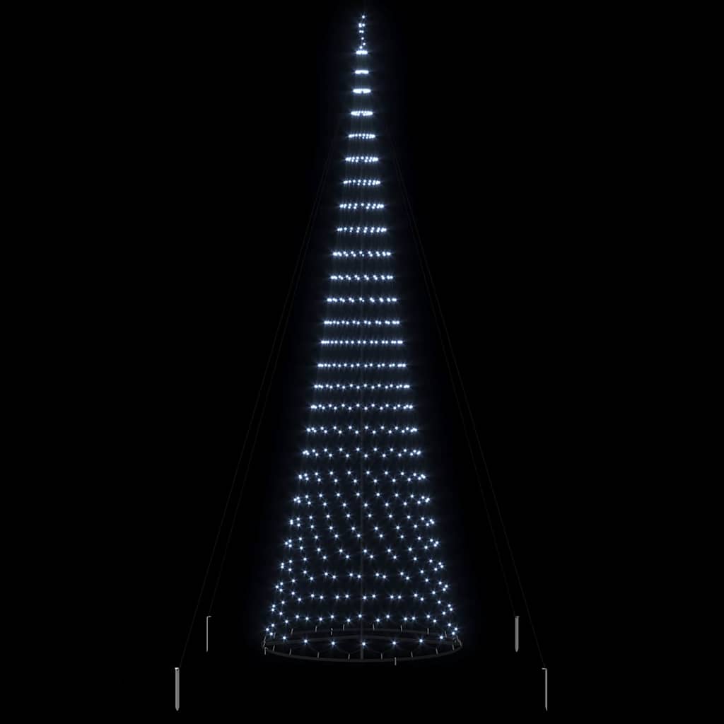 LED juletre med 450 LED Kaldhvit 138.5 x 138.5 x 399 cm Metall