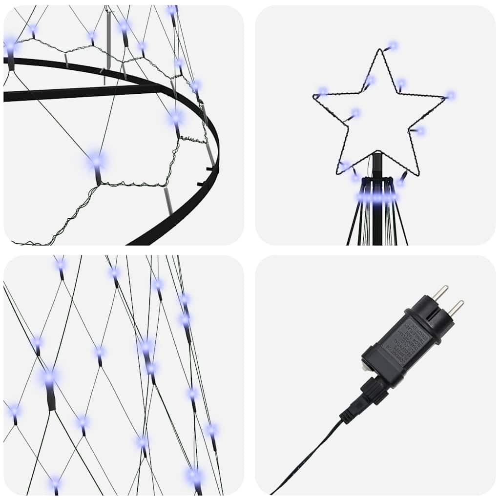 LED juletre med 450 LED Blå 138.5 x 138.5 x 399 cm Metall
