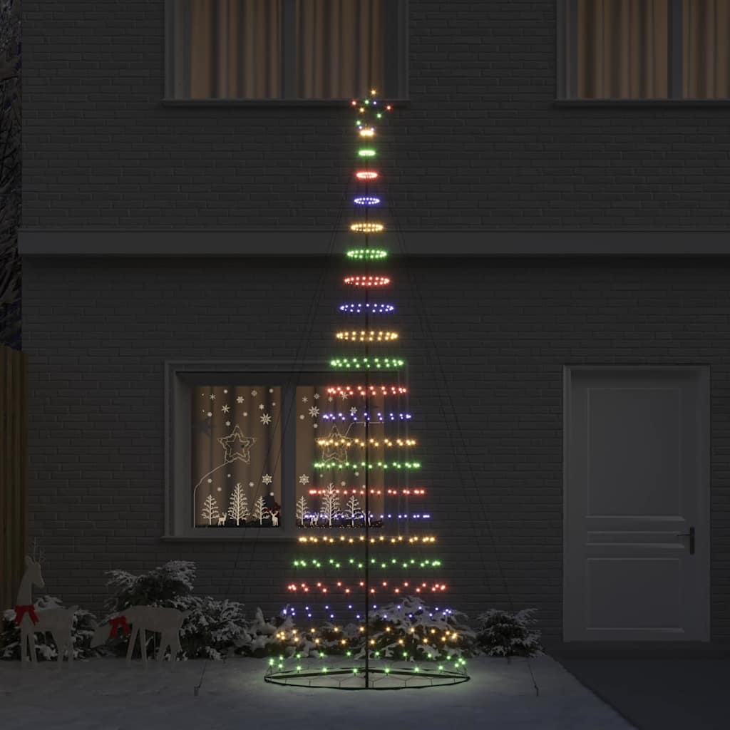 LED juletre med stativ Flerfarget 138.5 x 138.5 x 399 cm Metall