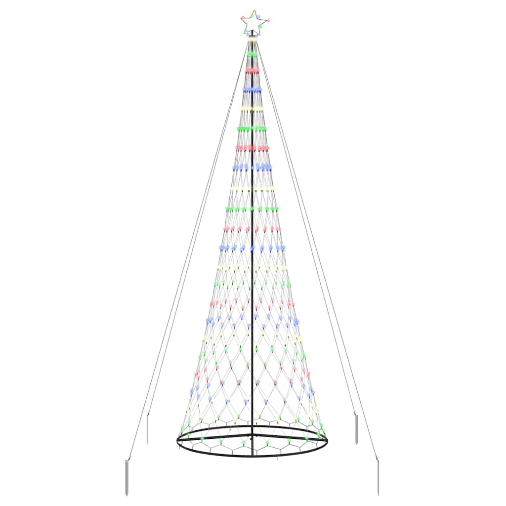 LED juletre med 455 LED med stativ Flerfarget 399 cm Metall