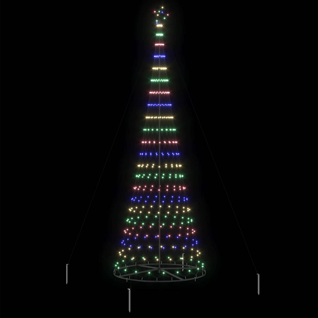 LED juletre med 455 LED med stativ Flerfarget 399 cm Metall