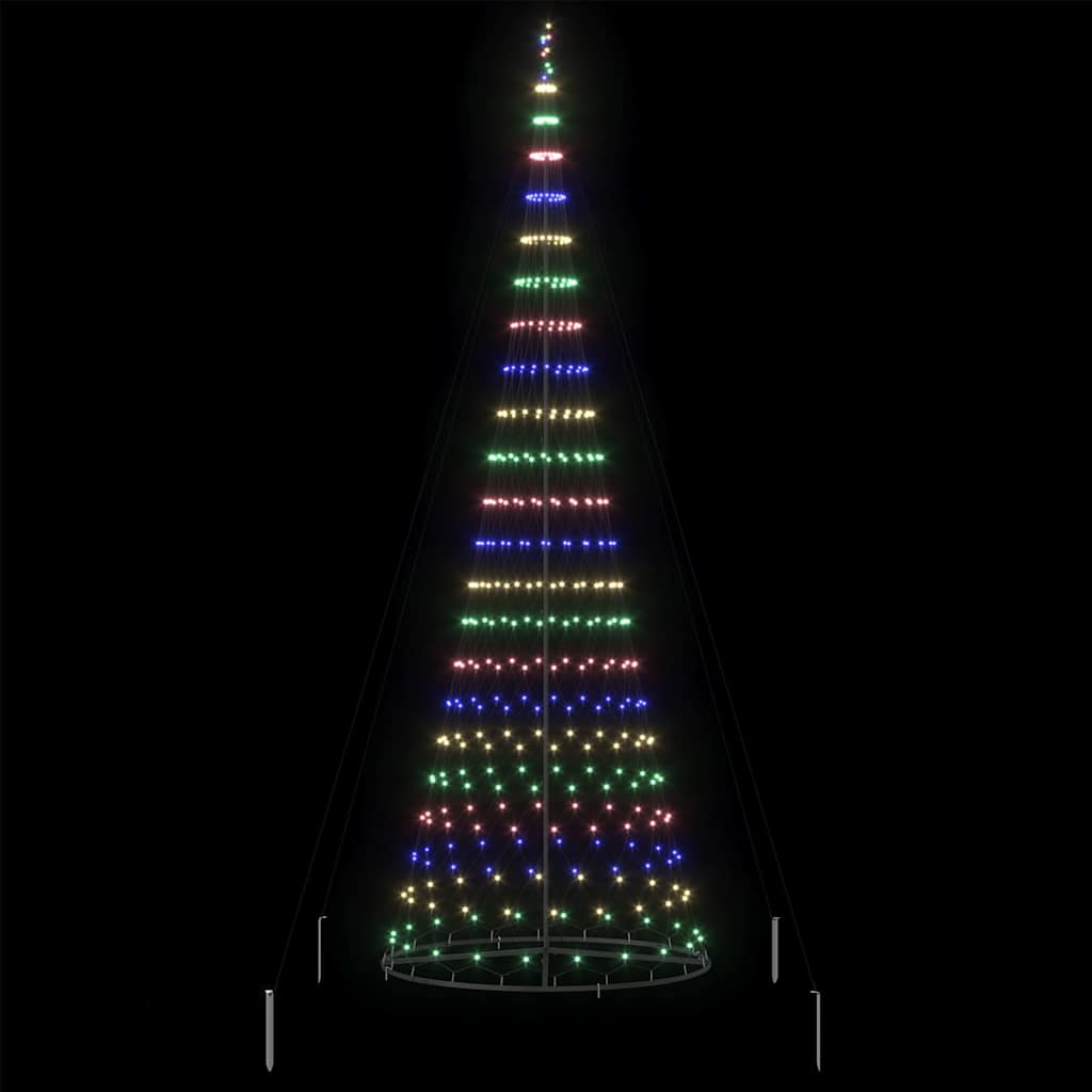 LED juletre med 455 LED med stativ Flerfarget 399 cm Metall