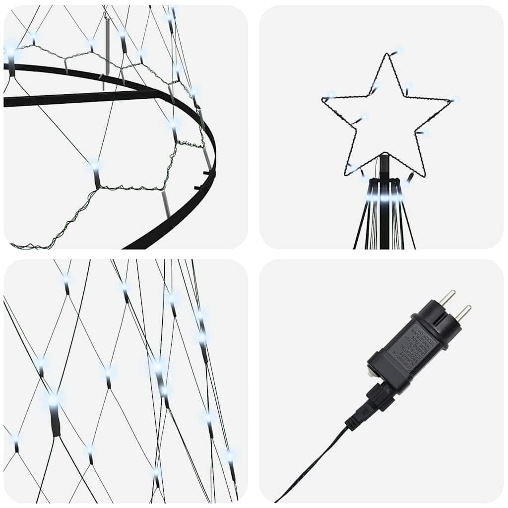 LED juletre med 550 LED Kaldhvit 160 x 160 x 500 cm Metall