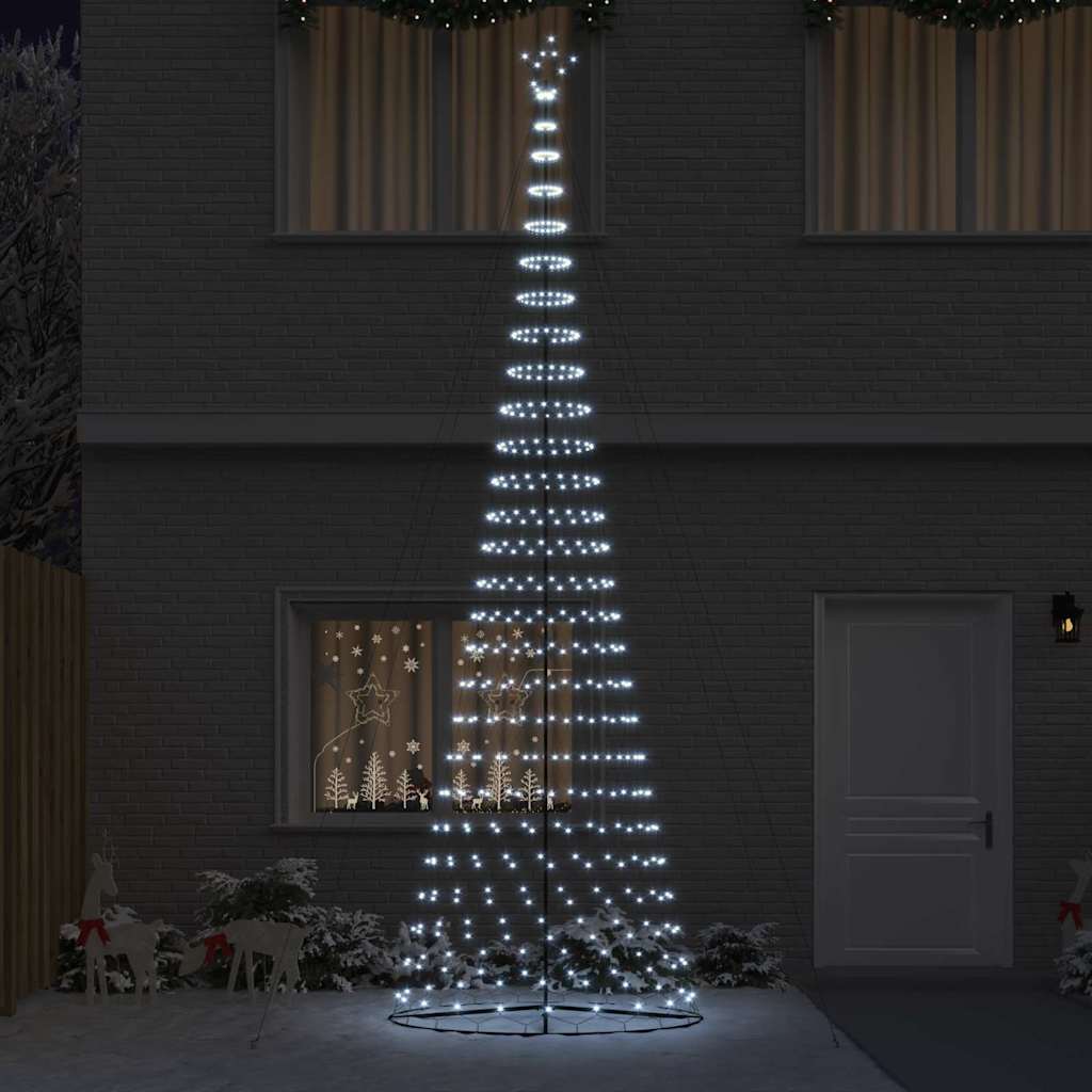 LED juletre med 550 LED Kaldhvit 160 x 160 x 500 cm Metall