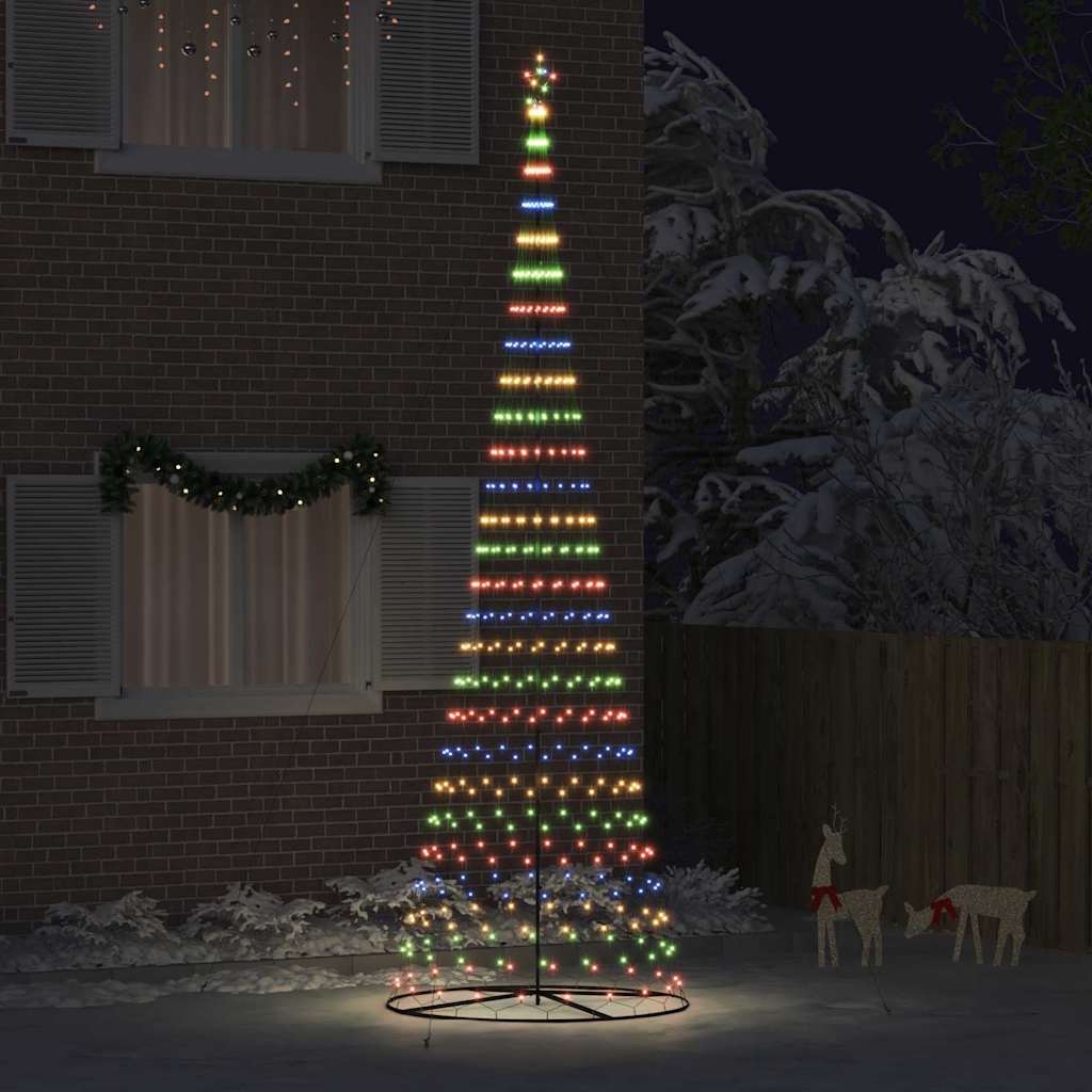 LED juletre med 550 LED Flerfarget 160 x 160 x 500 cm Metall