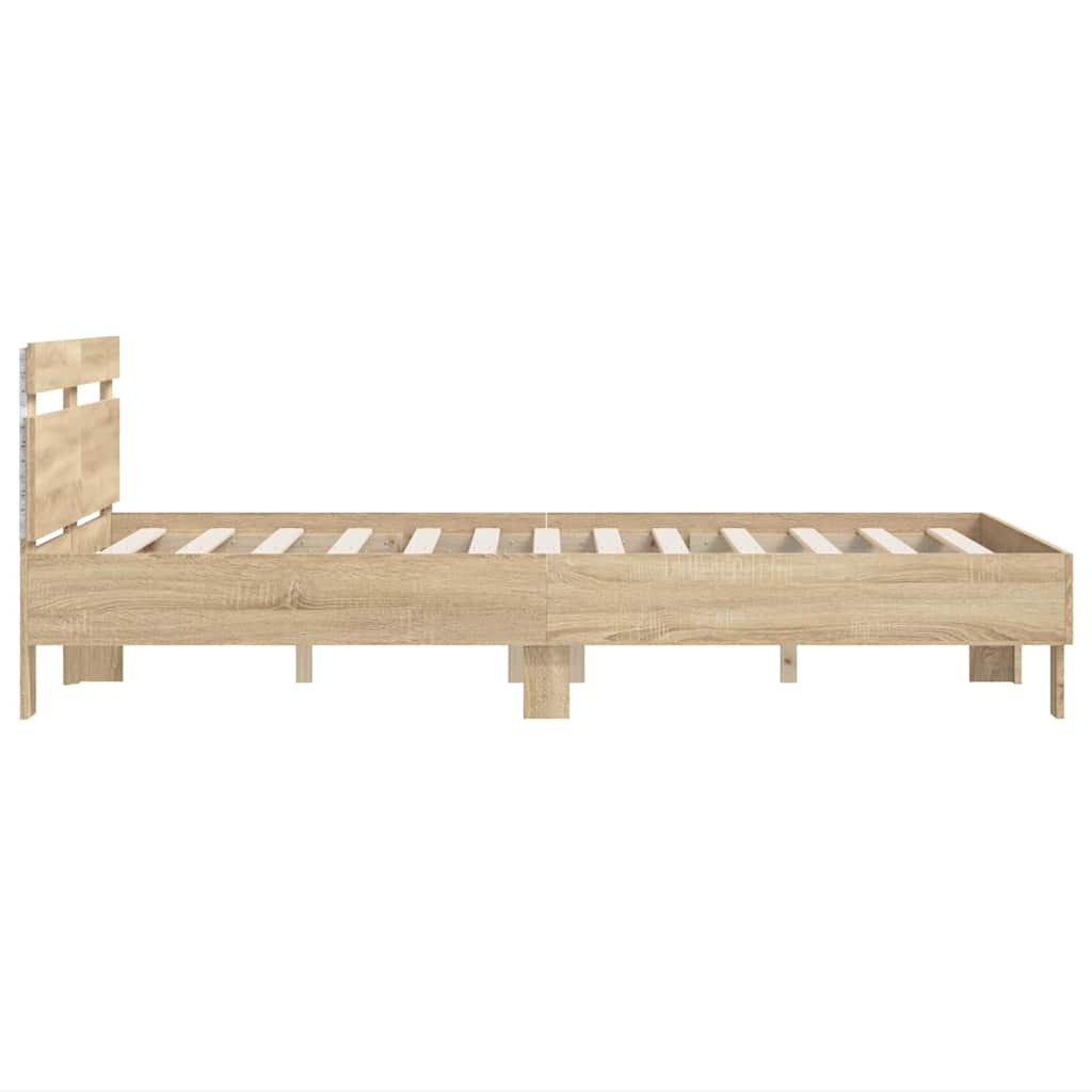 Sengestamme med LED Sonoma 137 x 190 cm Konstruert tre