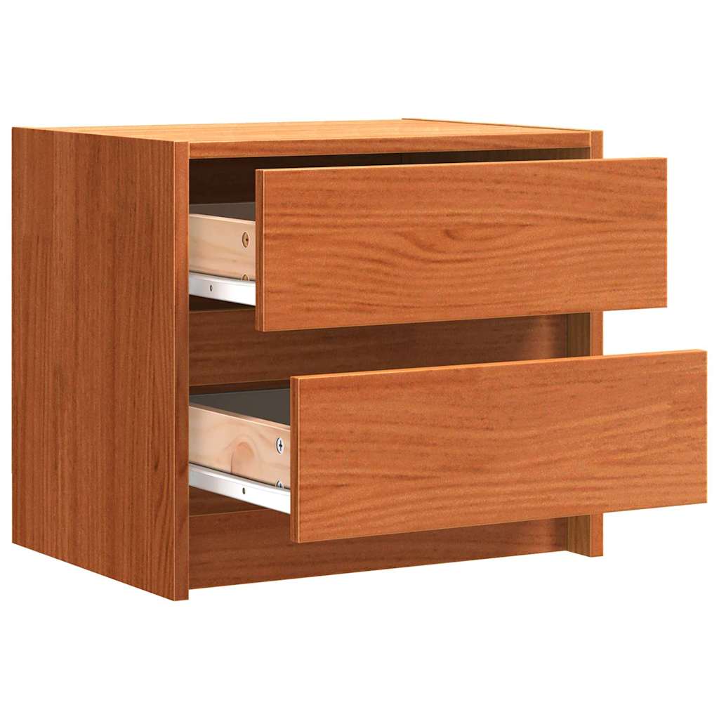 Nattbord med skuff Vokset Brun 40 x 30.5 x 35.5 cm Furu