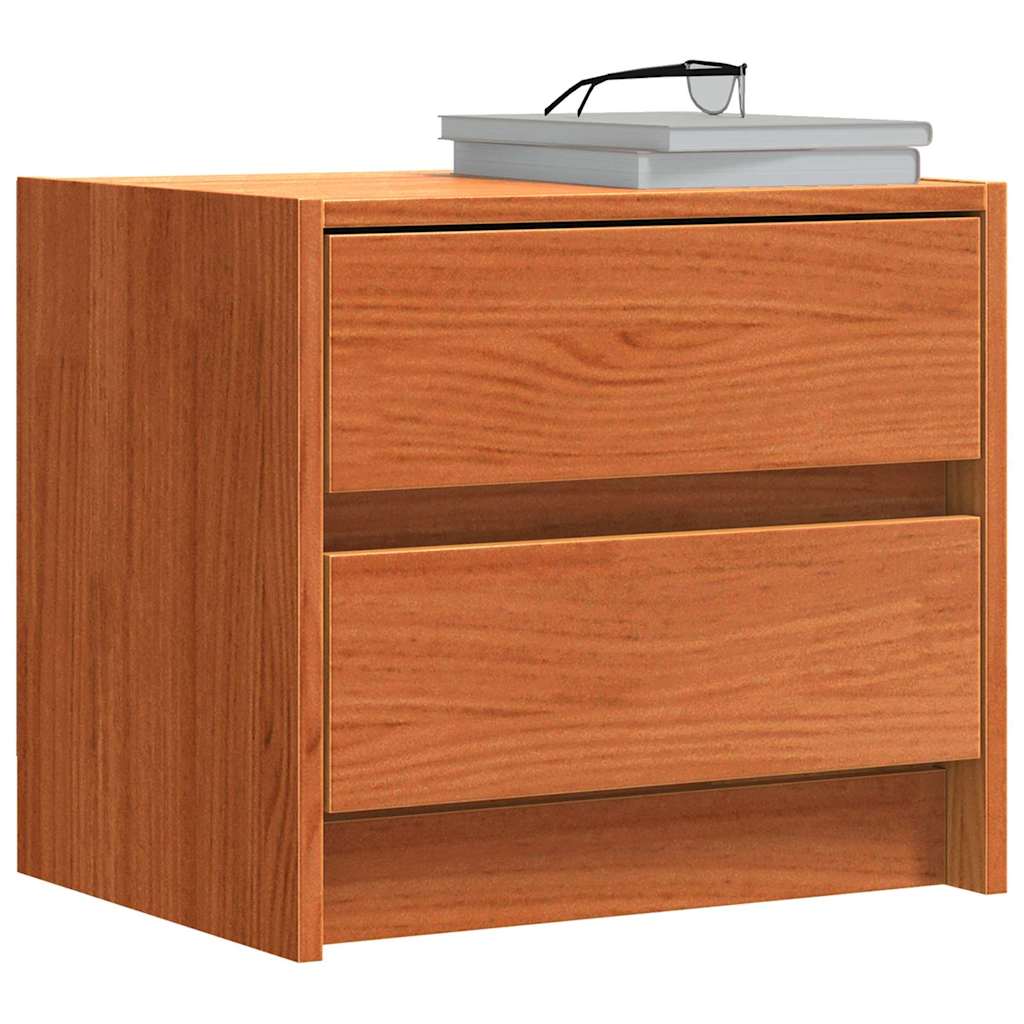Nattbord med skuff Vokset Brun 40 x 30.5 x 35.5 cm Furu