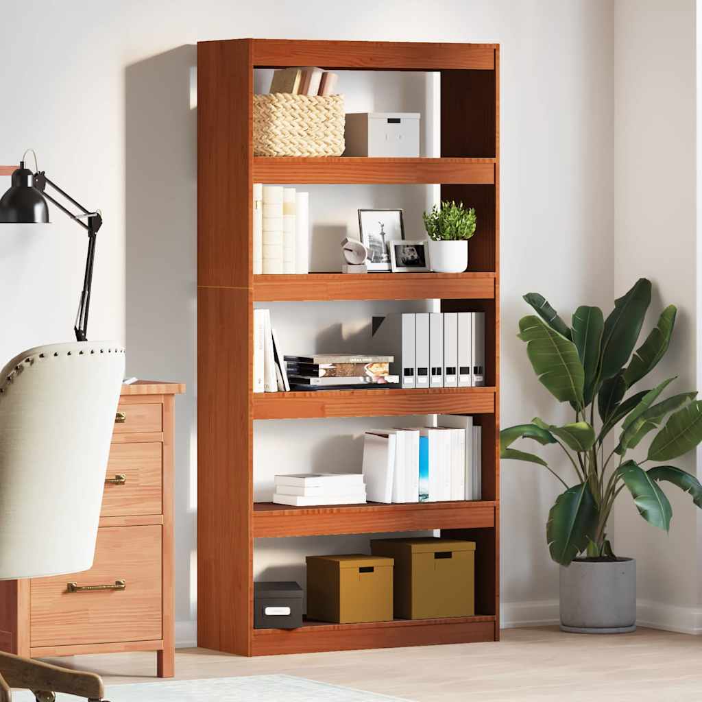 Bokskap Vokset Brun 80 x 30 x 167,5 cm Massiv furu