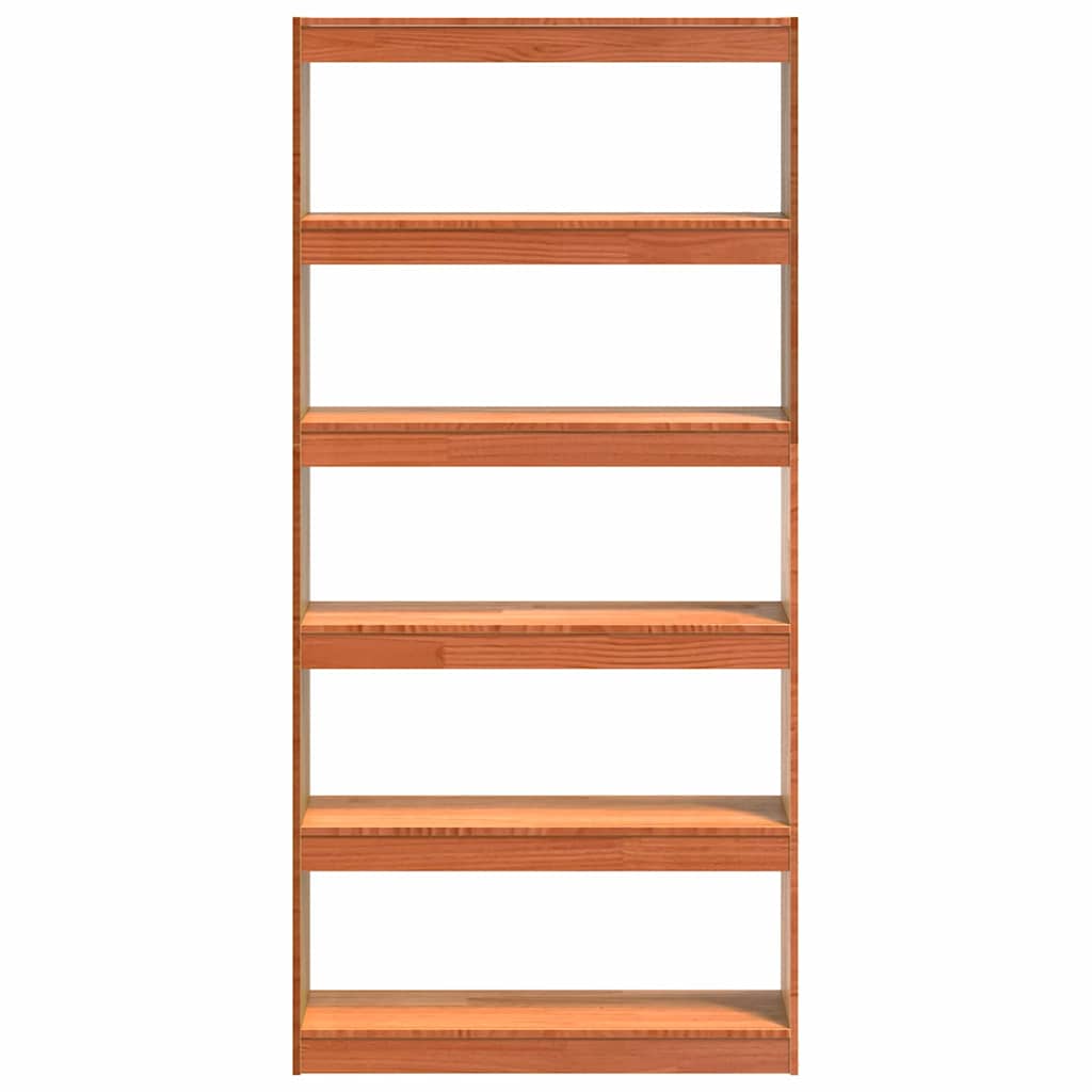 Bokskap Vokset Brun 80 x 30 x 167,5 cm Massiv furu