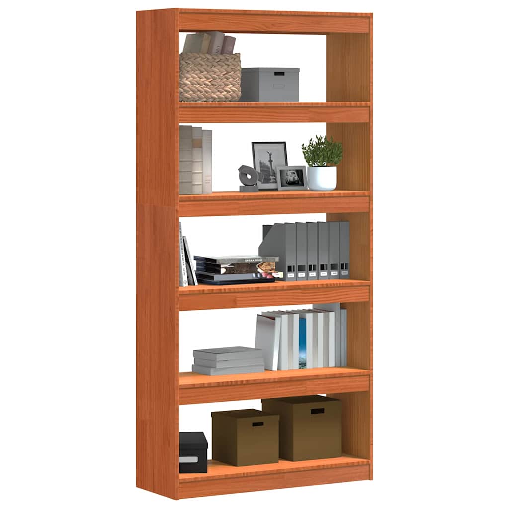 Bokskap Vokset Brun 80 x 30 x 167,5 cm Massiv furu