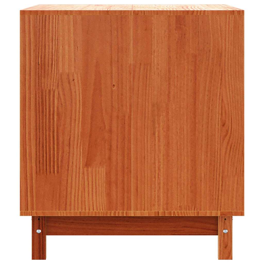 Hundehus med lagring Vokset Brun 100 x 70 x 70 cm Massiv furu