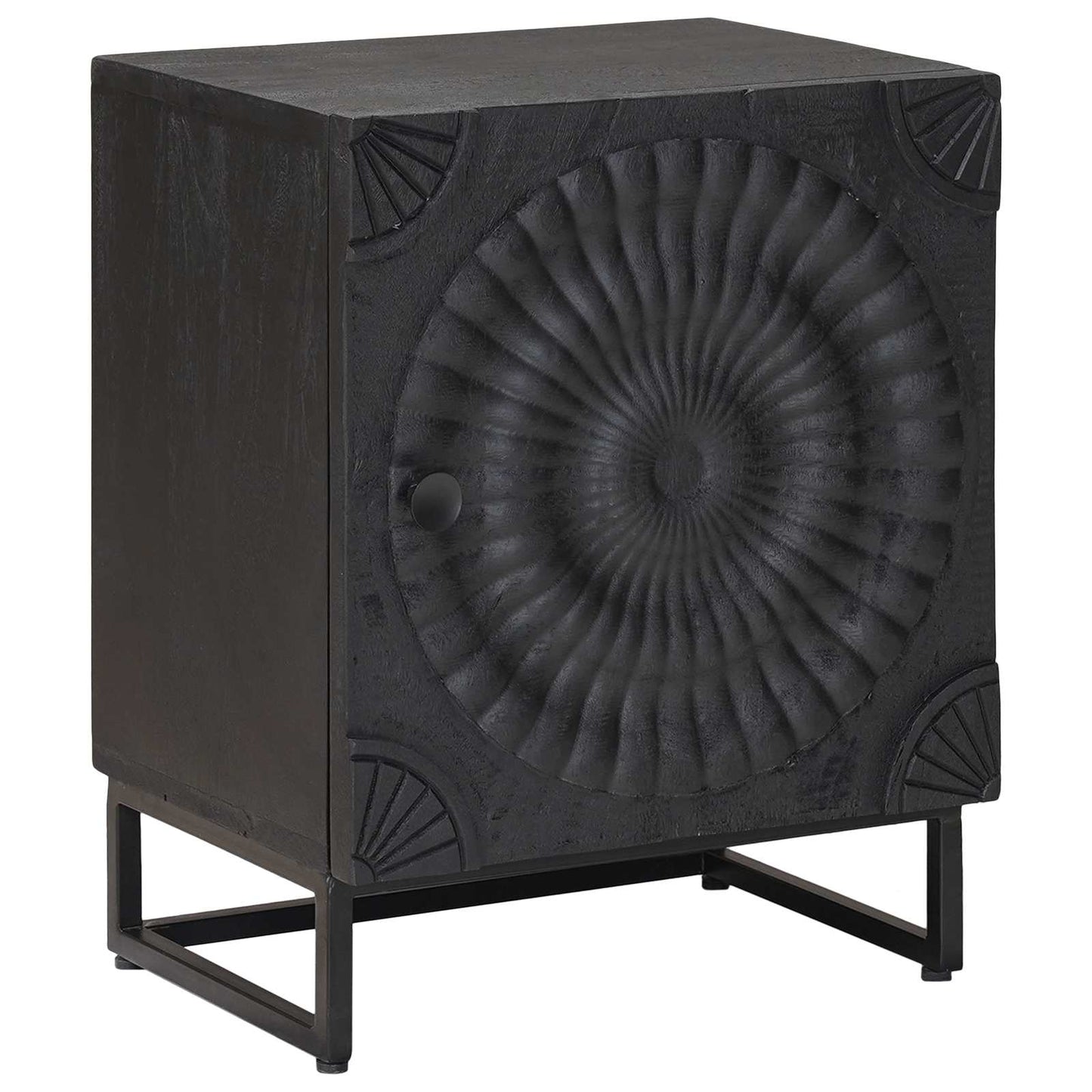 Håndlaget sengeskap Svart 40 x 30 x 50 cm Massiv mango tre