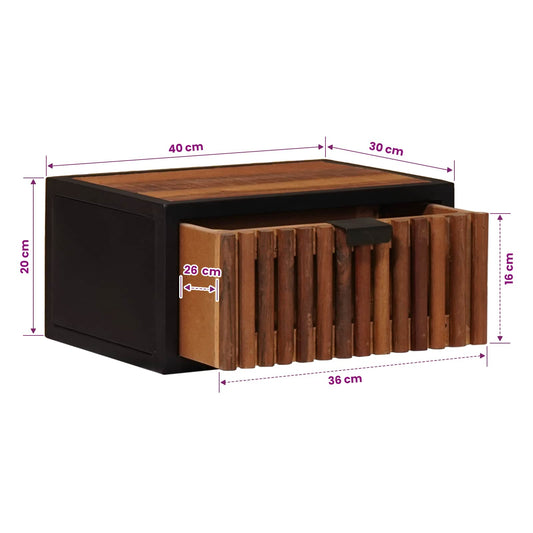 Håndlaget sengeskap Naturlig 40 x 30 x 20 cm Massiv mango tre