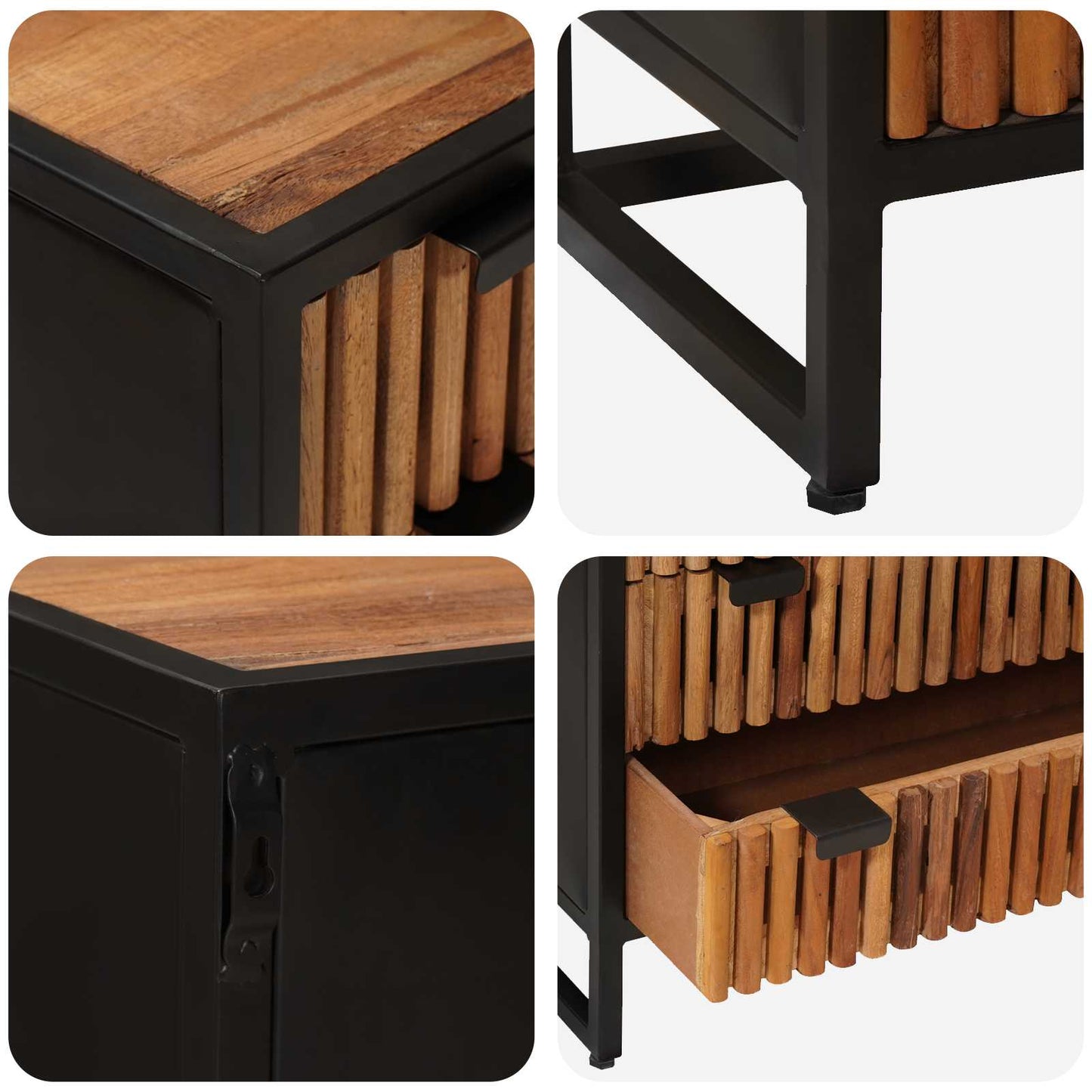 Skuffeskap 75 x 30 x 54 cm Massivt mango tre og konstruert tre