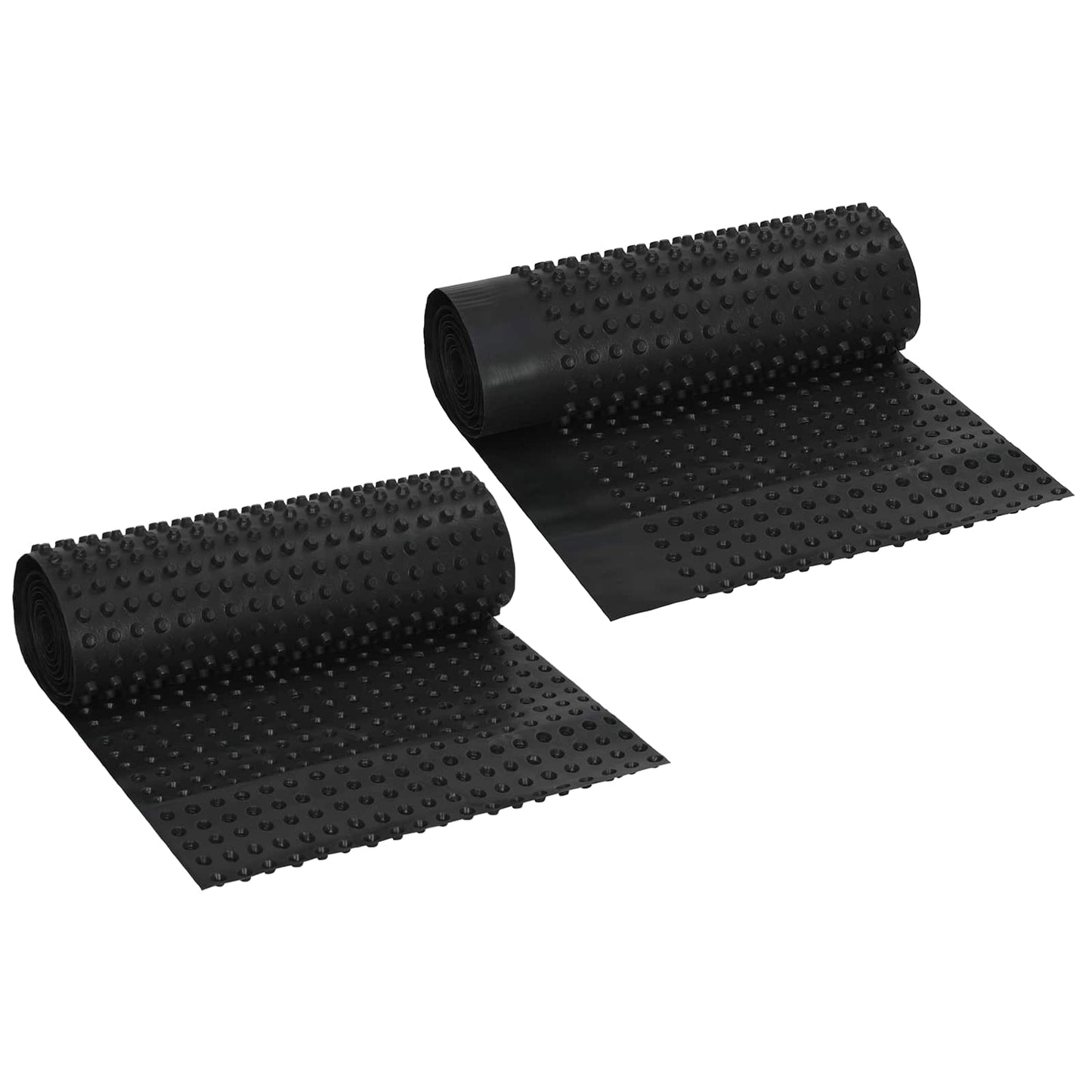 Prikket dreneringsark 2 pcs Svart 0,5 x 20 m HDPE
