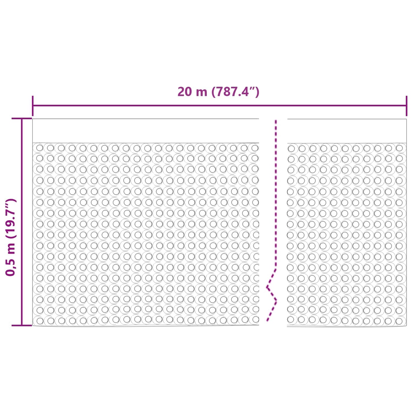 Prikket dreneringsark 2 pcs Svart 0,5 x 20 m HDPE