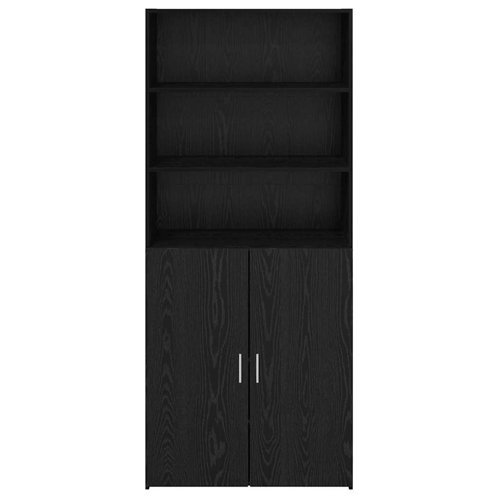 Høyskap Svart Eik 80 x 42,5 x 185 cm Konstruert tre