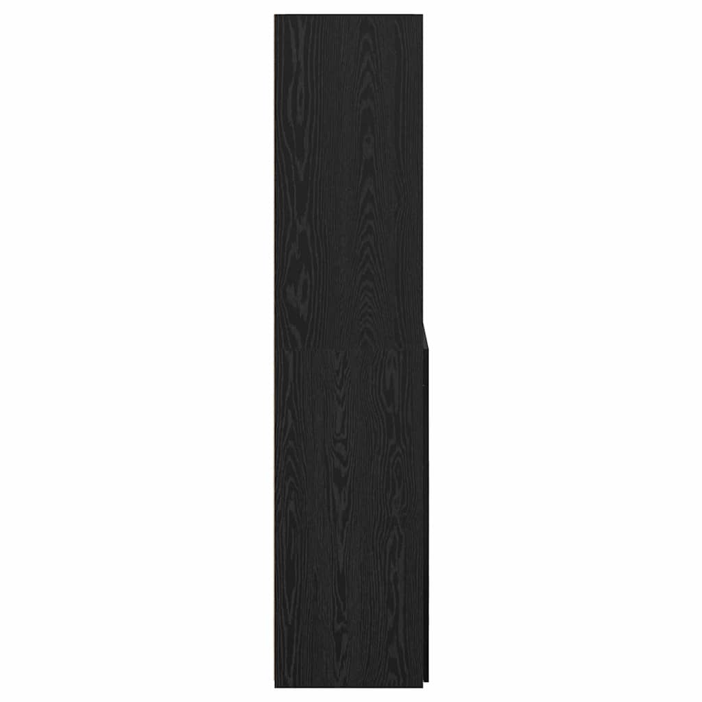 Høyskap Svart Eik 80 x 42,5 x 185 cm Konstruert tre