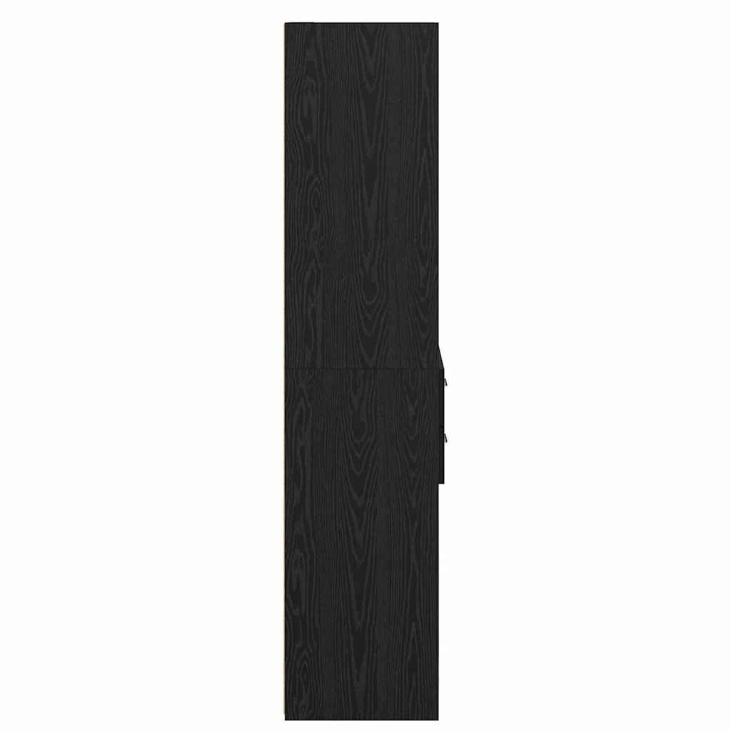 Høyskap med skuff Svart Eik 40 x 42,5 x 185 cm Konstruert tre