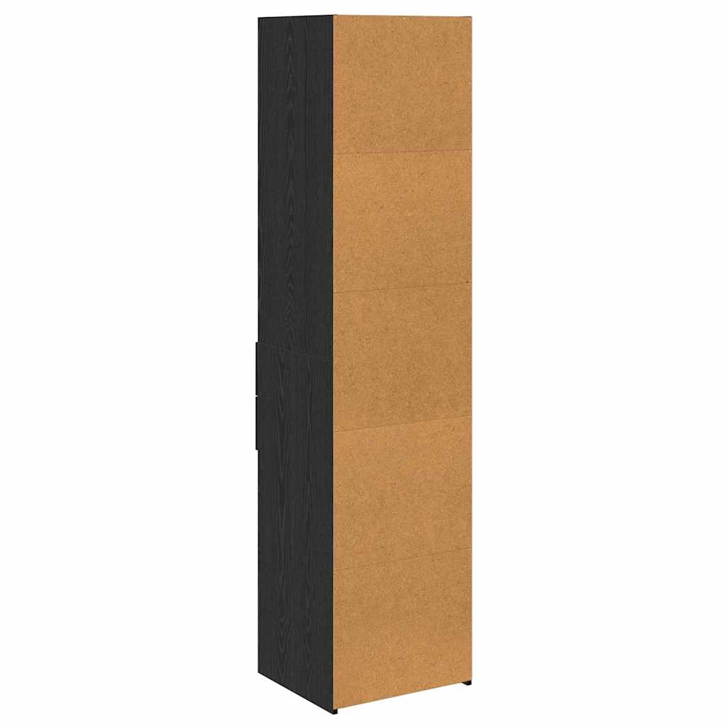 Høyskap med skuff Svart Eik 45 x 42,5 x 185 cm Konstruert tre