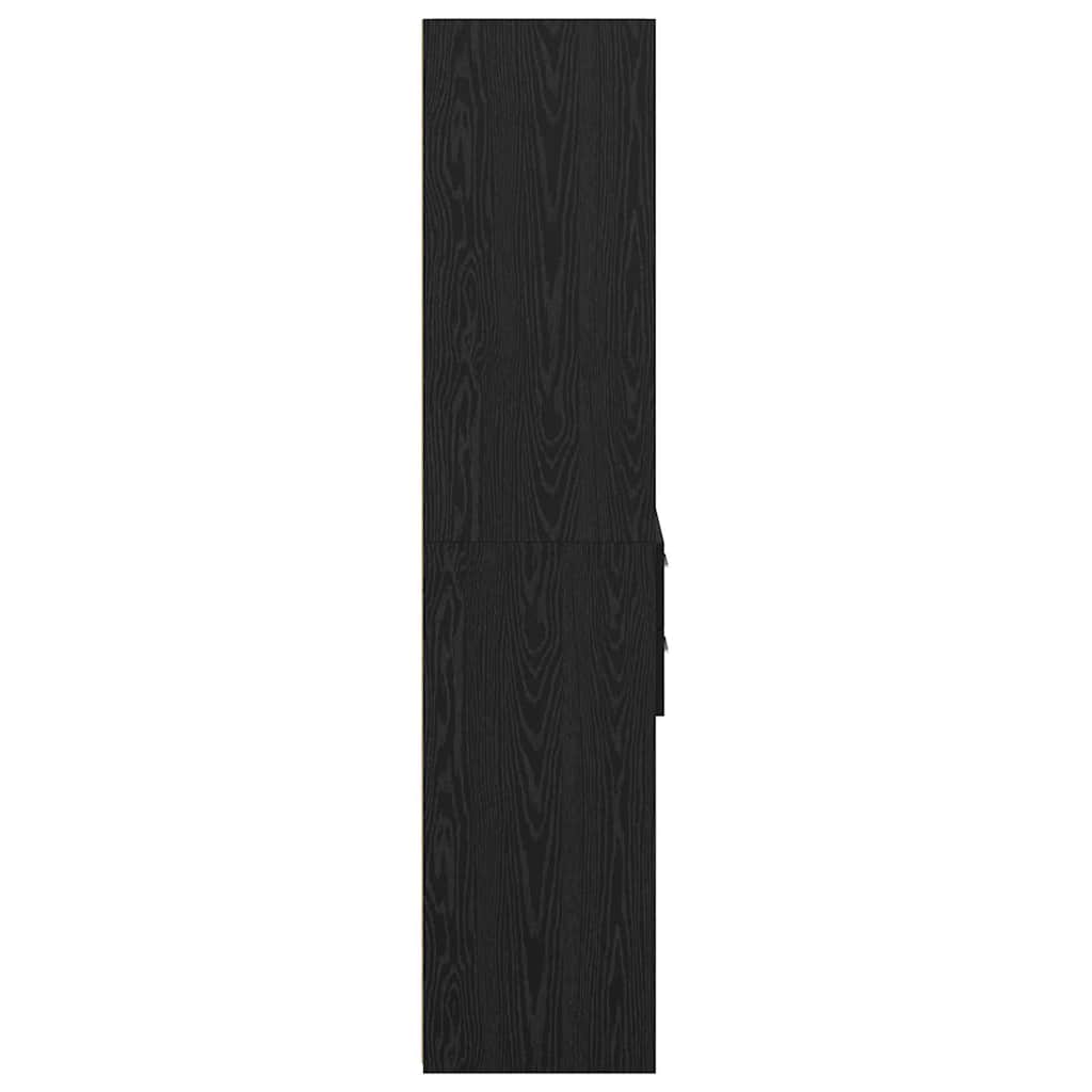 Høyskap med skuff Svart Eik 45 x 42,5 x 185 cm Konstruert tre
