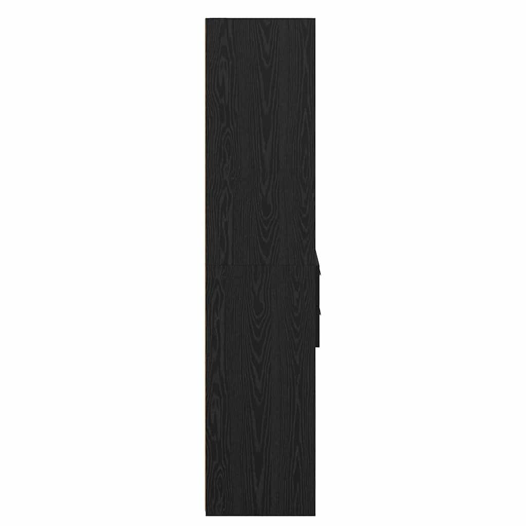 Høyskap med skuff Svart Eik 50 x 42,5 x 185 cm Konstruert tre